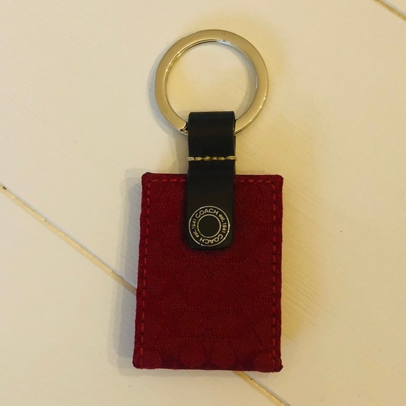 NWOT Coach red c’s keychain picture fob gift